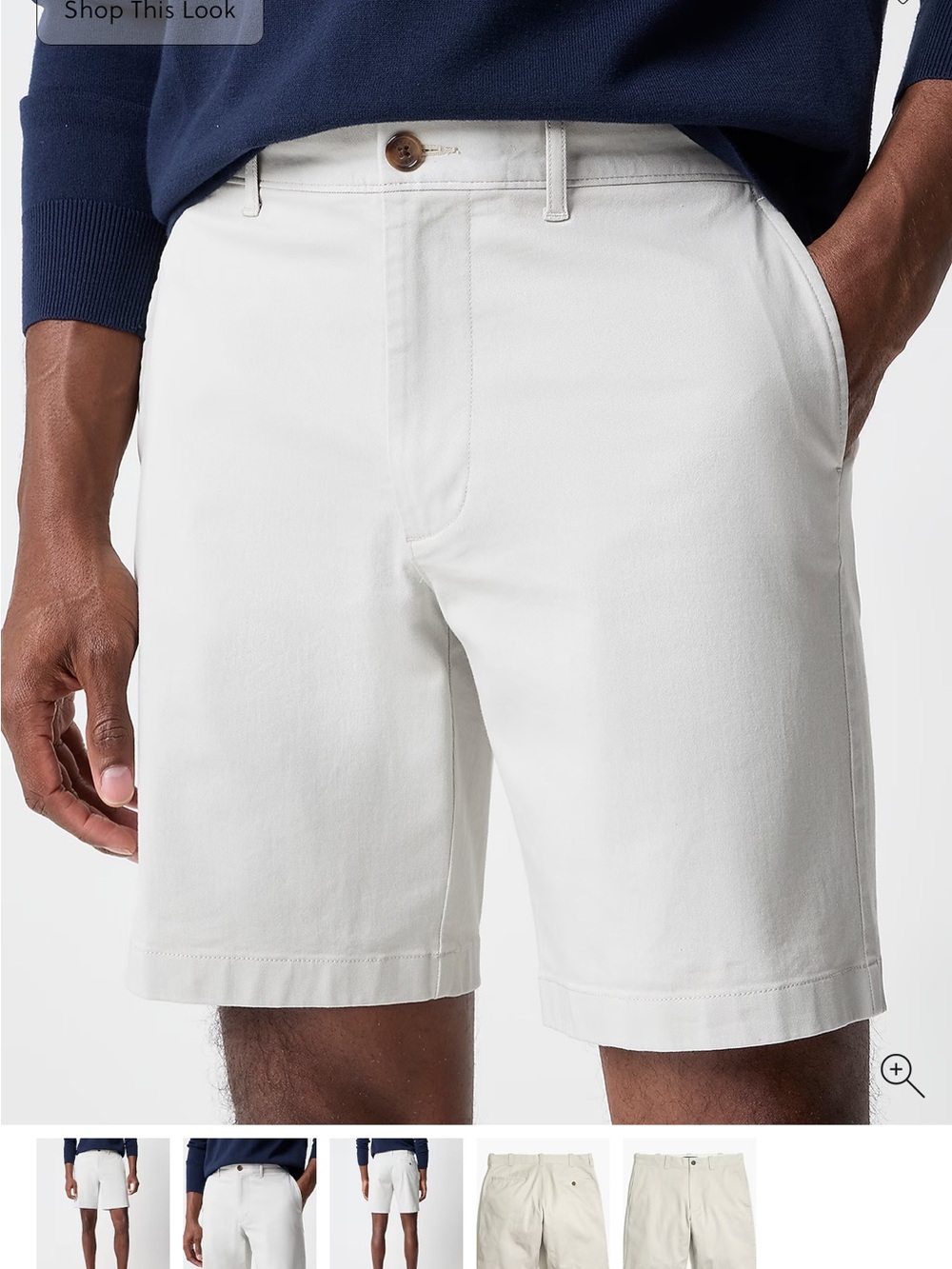 J. Crew Men's White Flat-Front Shorts